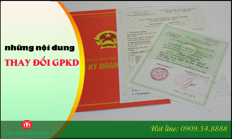 Thay đổi giấy phép kinh doanh