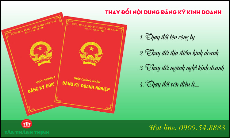 Thay đổi đăng ký kinh doanh