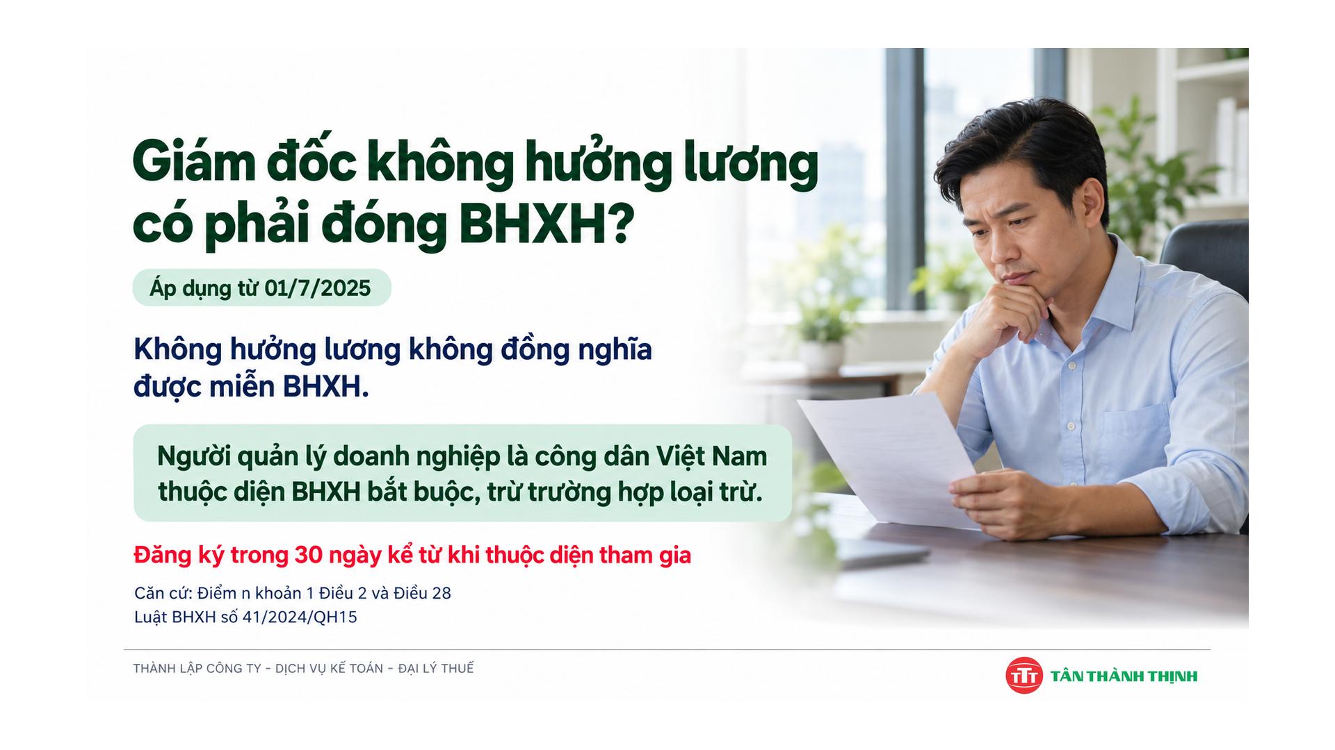 Giám đốc không hưởng lương có phải đóng BHXH?
