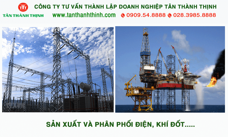 Mã ngành sản xuất và phân phối điện và khí đốt