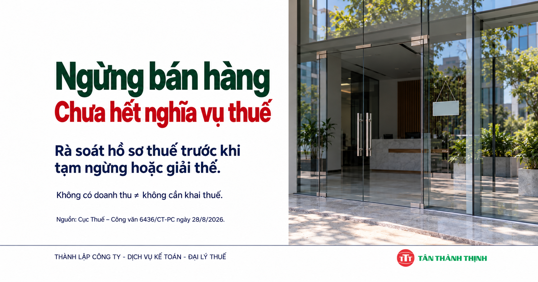 NGỪNG BÁN HÀNG CHƯA CÓ NGHĨA LÀ ĐÃ NGỪNG NGHĨA VỤ THUẾ