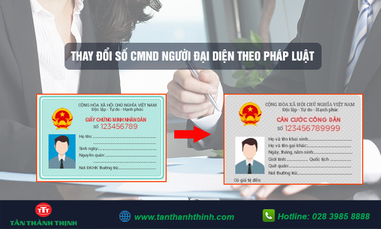 Thay đổi số cmnd người đại diện theo pháp luật