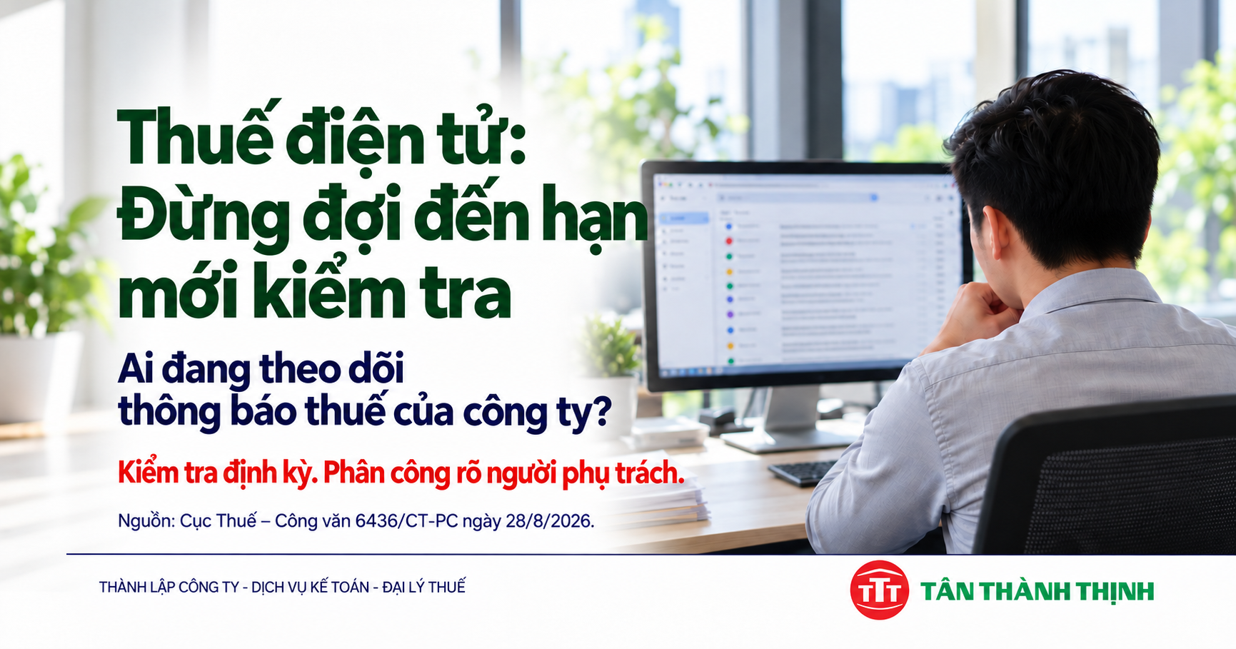 ĐỪNG ĐỢI ĐẾN HẠN NỘP THUẾ MỚI MỞ TÀI KHOẢN THUẾ ĐIỆN TỬ