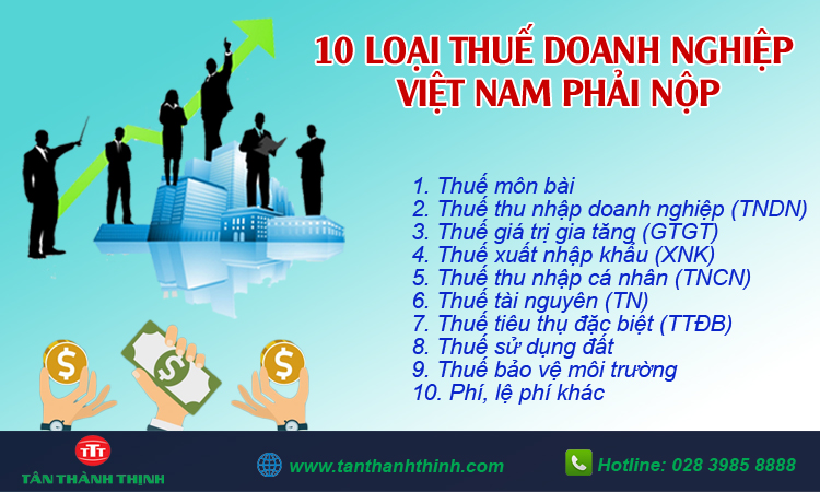 Các loại thuế doanh nghiệp tại Việt Nam phải nộp theo quy định